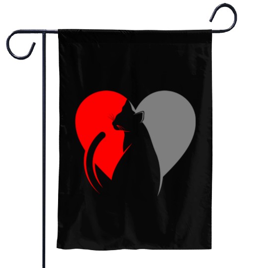 My Cat Is My Valentine Funny Cat494 Garden Flags