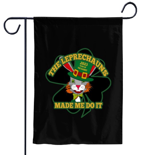 The Leprechauns made me do it. Year of the rabbit Garden Flags