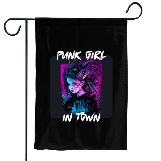Graffiti Style - Punk Girl In Town 3 Garden Flags