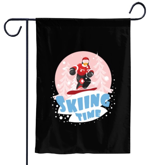 Skiing time Garden Flags