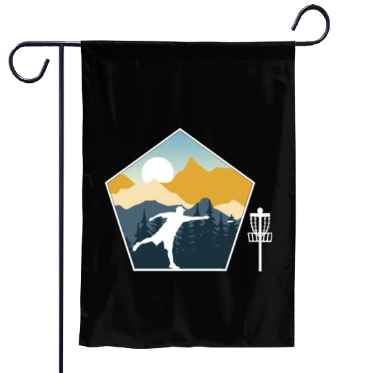Disc Golf Disc Golfing Ultimate Frisbee Natur Garden Flags