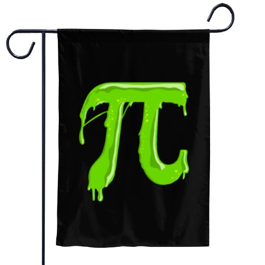Green Slimy Pi - Funny Pi Day Math Teacher Garden Flags