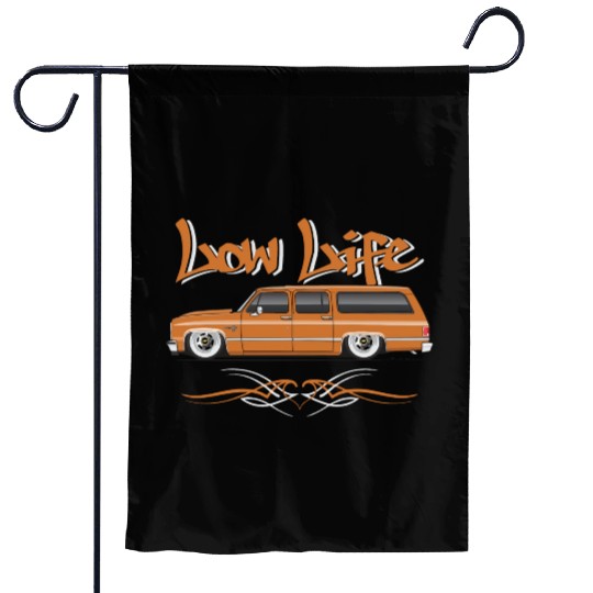 low life Burnt Orange Garden Flags