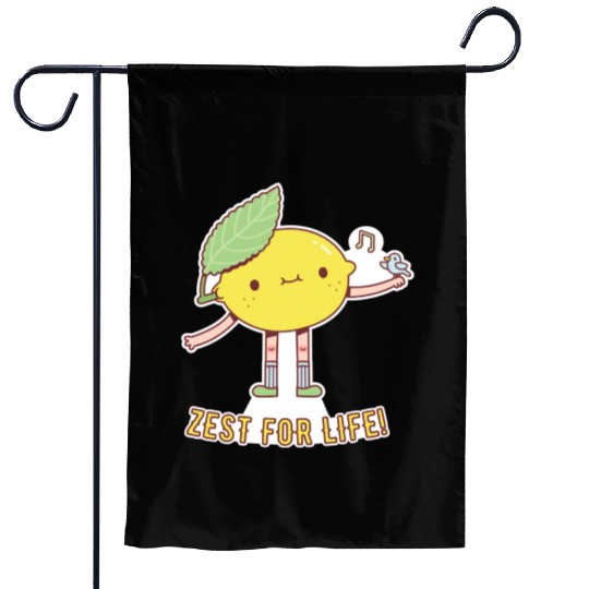 Cute Lemon and Bird Zest For Life Garden Flags