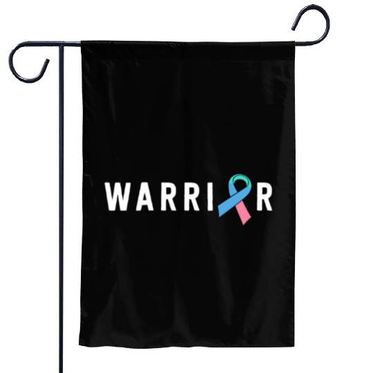 Thyroid Cancer Warrior Men Pink Blue Teal Ribbon Garden Flags