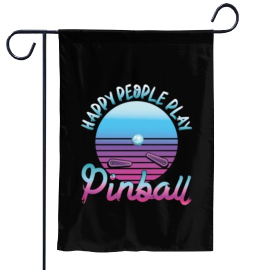 Happy People Play Pinball Retro 80s Garden Flags