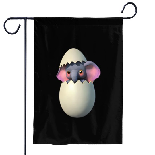 Baby elephant hatch Garden Flags