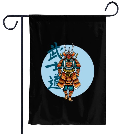 Japanese samurai warrior Bl Moon mask Garden Flags