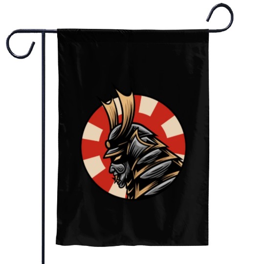 Bushido kabuki samurai japan graphic guntai mask Garden Flags