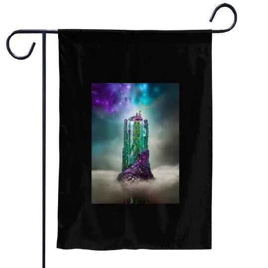 Cosmic Gemstone and Glass \|/ Universe Garden Flags
