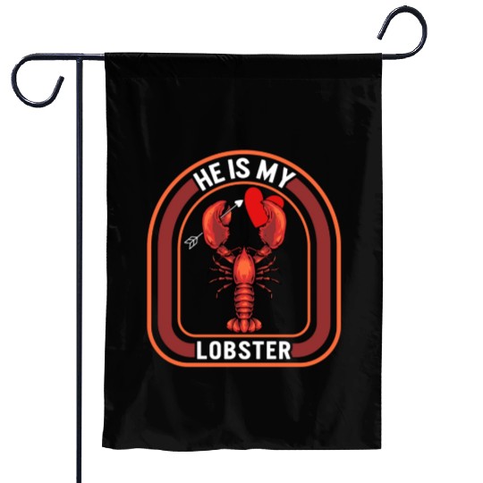Valentines Garden Flags, He Is My Lobster Holding Red