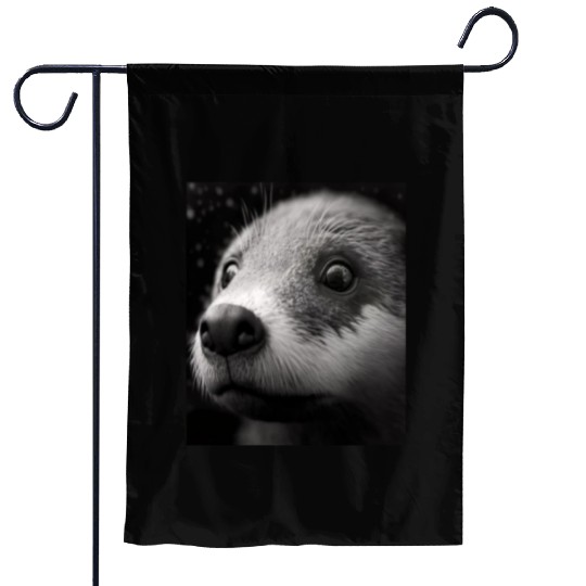 Fashionable Otter Design Cool Sea Otter With Blue Garden Flags