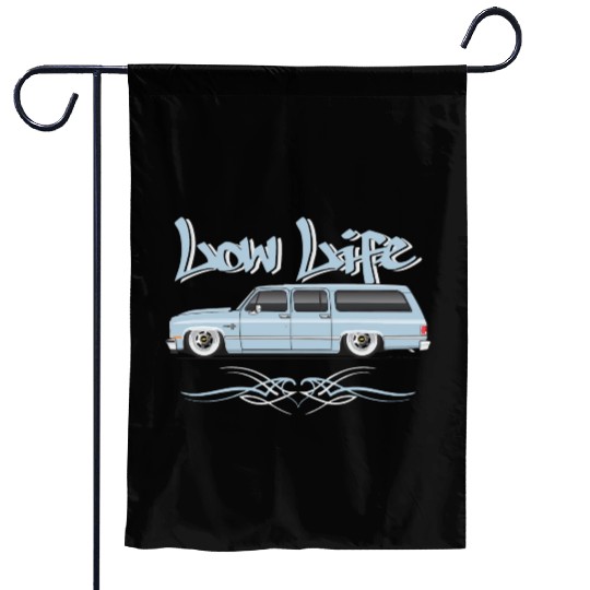 low life Light Blue Garden Flags