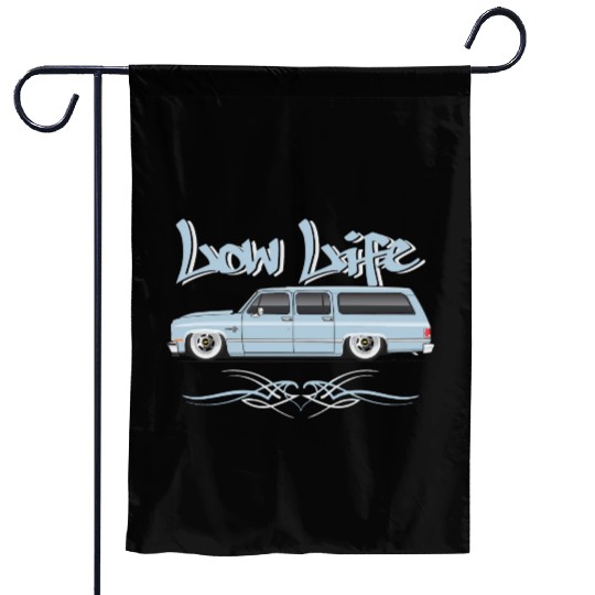 low life Light Blue Garden Flags