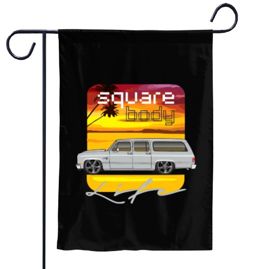 square Light Silver Garden Flags