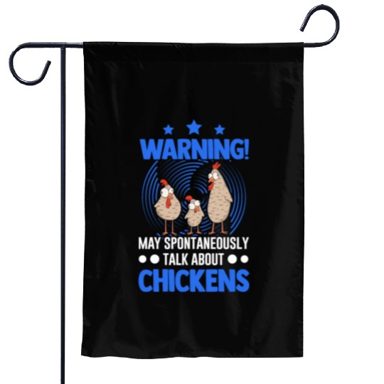Warning Chickens Farmer Chicken Garden Flags