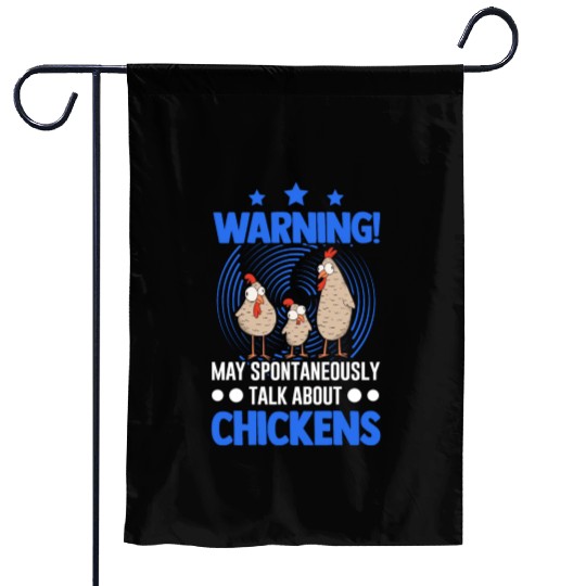Warning Chickens Farmer Chicken Garden Flags