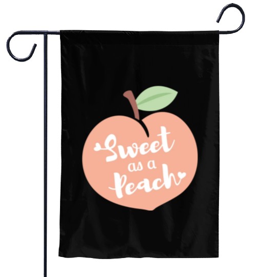 Sweet As A Peach Typography and Hearts Garden Flags