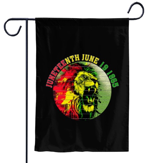 Juneteenth lion Black Pride African American Garden Flags
