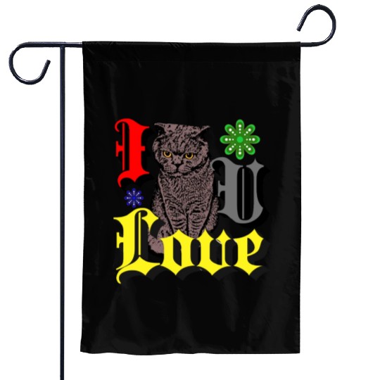 sweet valentine cat, i love you Garden Flags