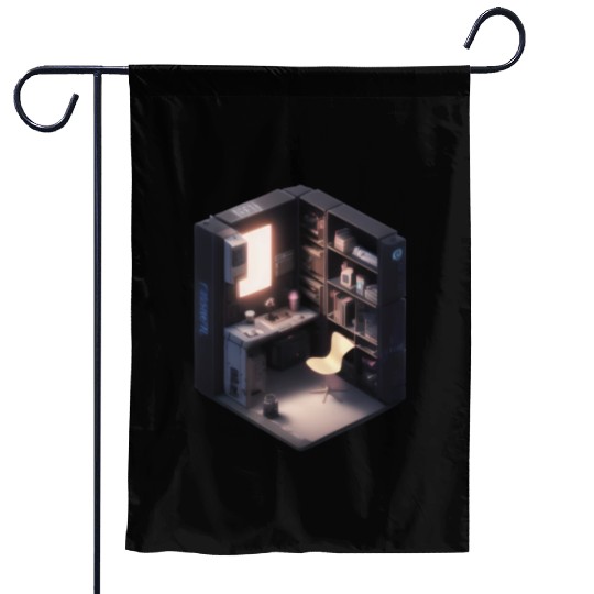 Cube Room Print - For Fans of Geometric and 3D Art Garden Flags