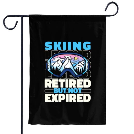 Skiing Skier Retired Garden Flags