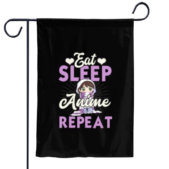 Eat Sleep Anime Repeat Japanese Manga Lover Cospla Garden Flags