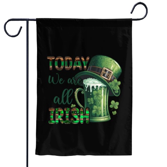 Mens St Patricks Day All Irish Green Shamrock Garden Flags