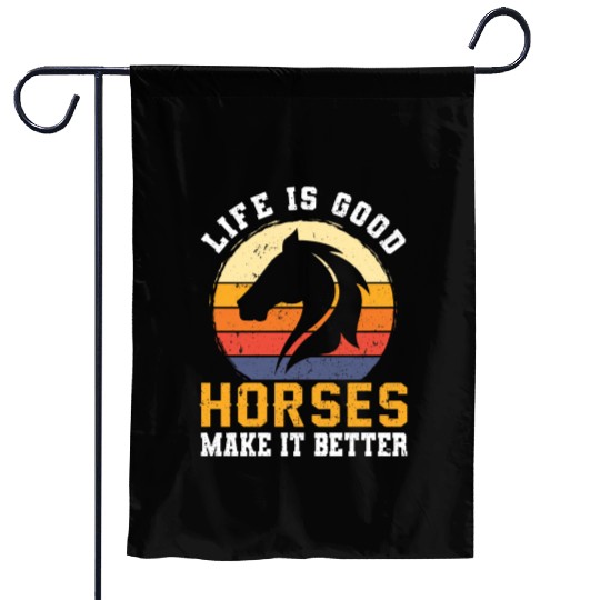Cool Retro Vintage Horse Pony Hanoverian Gift Garden Flags