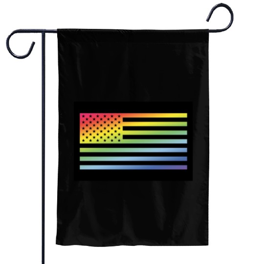 Stars And Stripes / Rainbow Flag (USA / Poster) Garden Flags