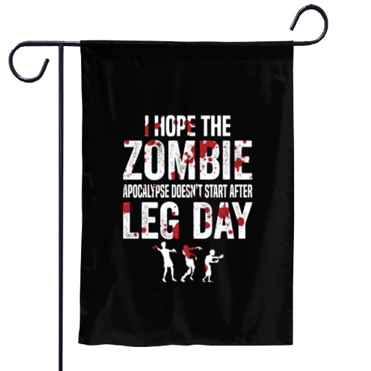 Funny Zombie Leg Day For Gym Lover Garden Flags