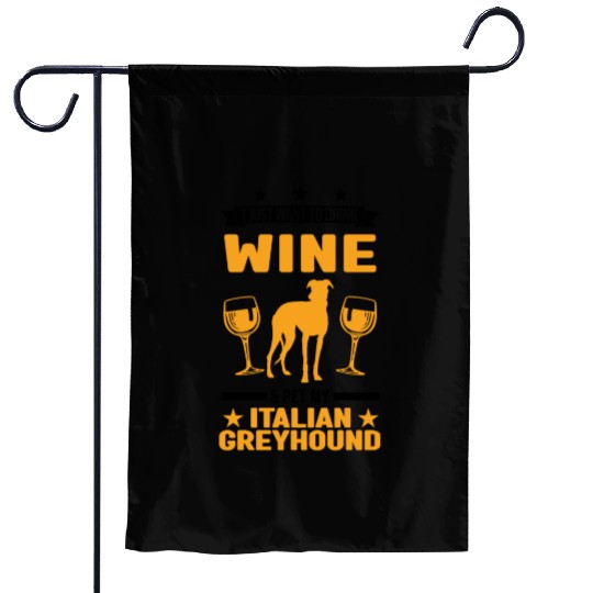 Italian Greyhound And Wine Garden Flags