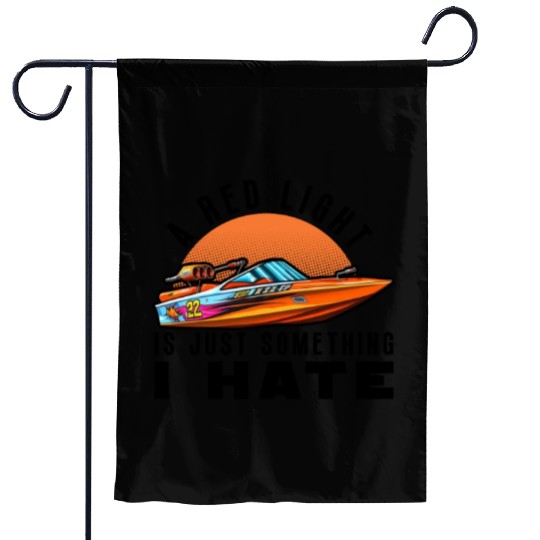 Drag Boat Racing Racer Speed Boat Driver Garden Flags