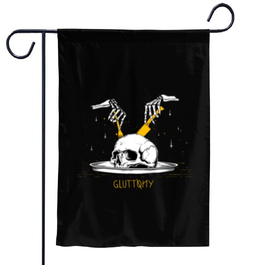 Gluttony Skull Garden Flags