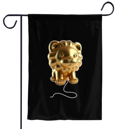 Lion Gold Balloon Garden Flags