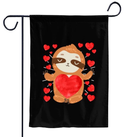 Couple love you my sloth Valentine's Day Garden Flags