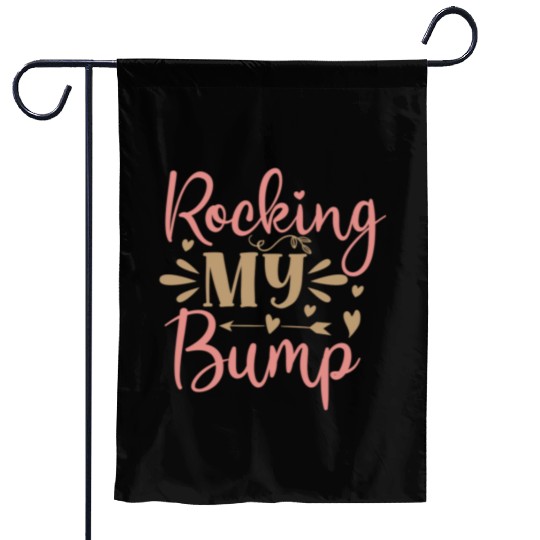 Rocking my bump Typography Garden Flags