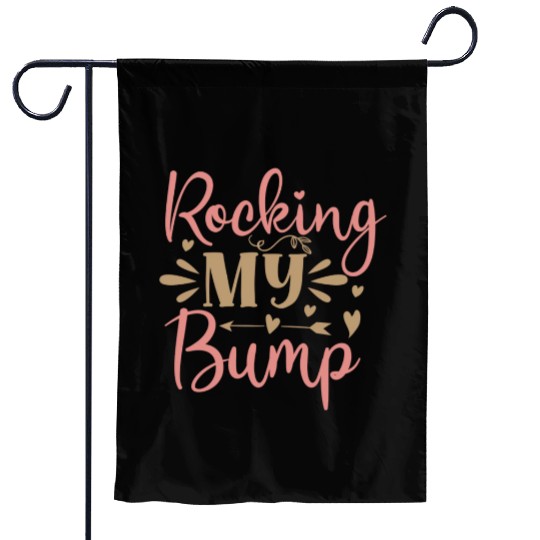 Rocking my bump Typography Garden Flags