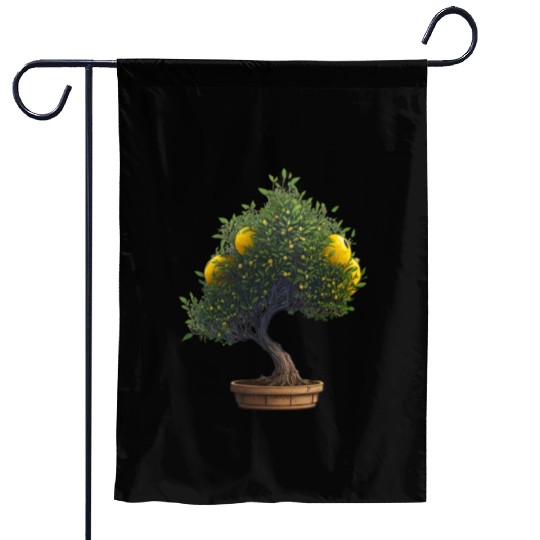 Lemon Bonsai Tree Garden Flags