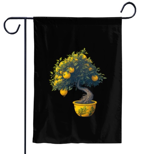 Lemon Bonsai Tree Garden Flags