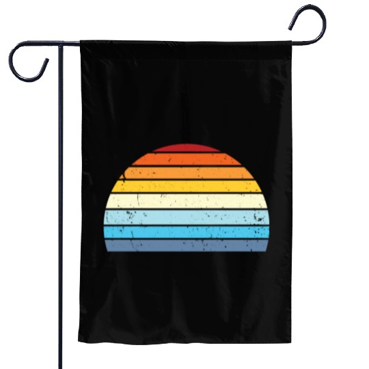 Vintage Distressed Retro Sunset | Red Yellow Blue Garden Flags
