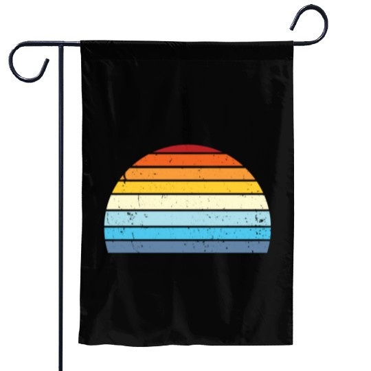 Vintage Distressed Retro Sunset | Red Yellow Blue Garden Flags