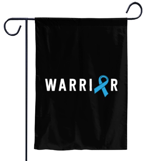 Prostate Cancer Warrior Light Blue Ribbon Dad Garden Flags