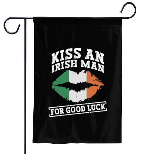 Kiss An Irish Man For Good Luck - St Patricks Day Garden Flags