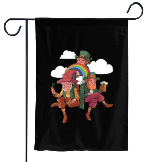 Three Leprechauns - St Patricks Day Irish Garden Flags