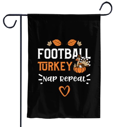Football Turkey Nap Repeat Garden Flags