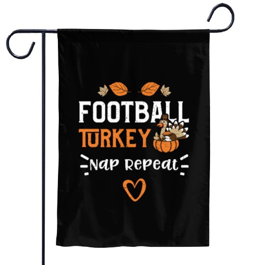 Football Turkey Nap Repeat Garden Flags