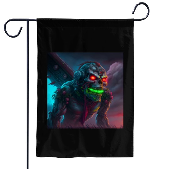 ZOMBIE IRON MAIDEN (version 15) Garden Flags