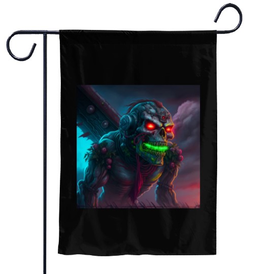 ZOMBIE IRON MAIDEN (version 15) Garden Flags