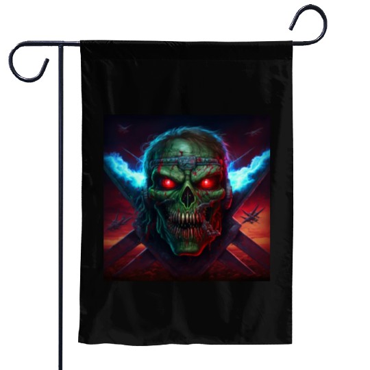 ZOMBIE IRON MAIDEN (version 14) Garden Flags